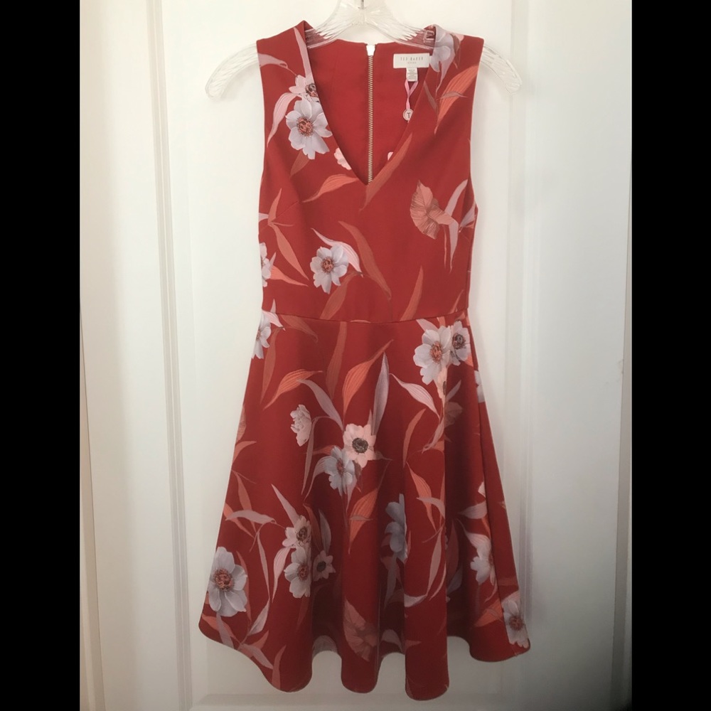 Ted Baker London ENYAA V-Neck Skater Dress